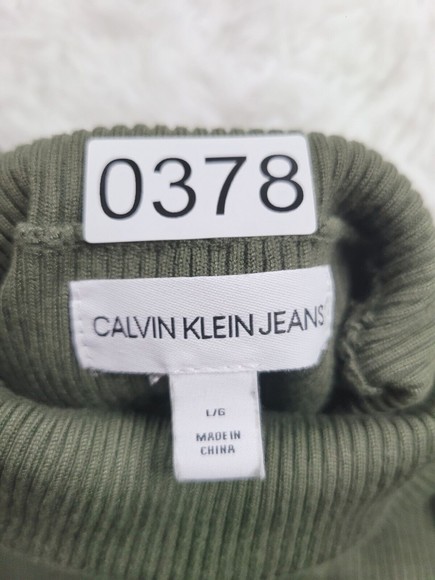 [378] Calvin Klein Green Turtle Neck Sweater - Picture 5 of 9